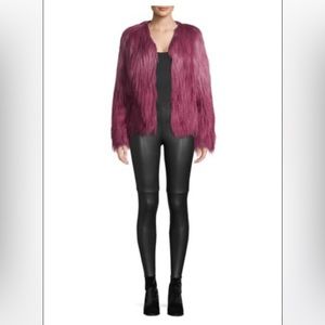 UNREAL FUR Ombré Faux Fur Jacket in Dusty Rose Size Small